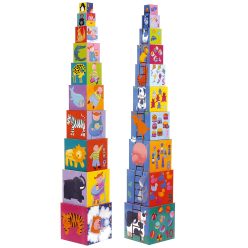 Vicces toronyépítő kocka  - 10 funny blocks - Djeco