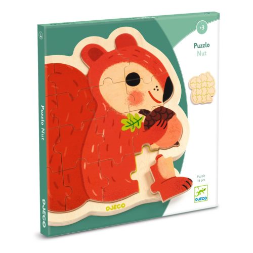 Mókus fa puzzle - Fa formapuzzle 16 db - Puzzlo Nut - DJ01824
