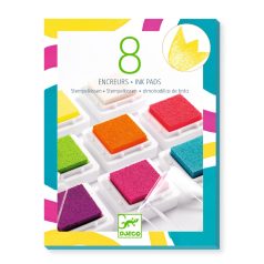   Tintapárnák nyomdához élénk színek - Kreatív eszköz - 8 ink pads and 1 cleaner - pop - DJ09798