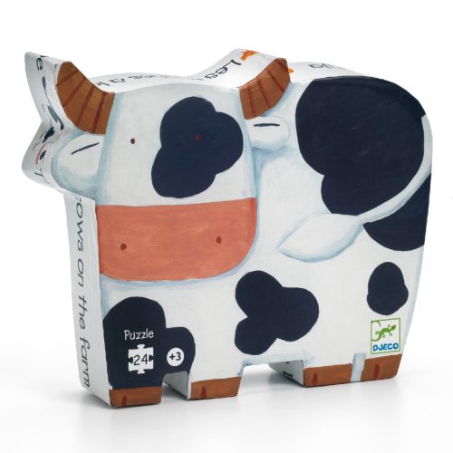 Élet a tanyán, 24 db-os formadobozos puzzle - The cows on the farm - 24 pcs - Djeco