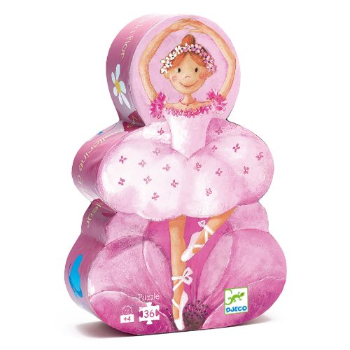 Balerina előadás, 36 db-os formadobozos puzzle - The ballerina with the flower - 36 pcs - Djeco