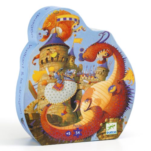 Hős Vaillant és a sárkány, 54 db-os formadobozos puzzle - Vaillant and the dragon - 54pds - Djeco