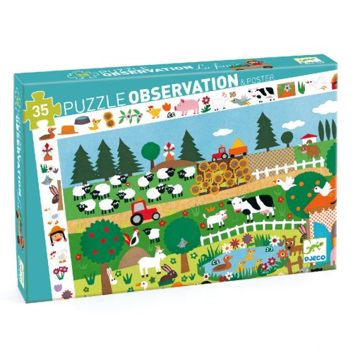 Élet a farmon, 35 db-os megfigyelő puzzle - The farm - 35 pcs - Djeco