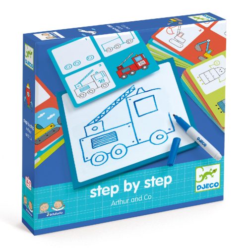 Járművek és munkagépek lépésről lépésre - Step by step - Arthur and Co - Djeco
