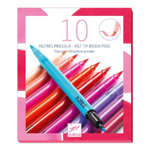 Ecsetfilc 10 db lányos szín - Kétoldalú filctoll - 10 felt brushes - girl - Djeco