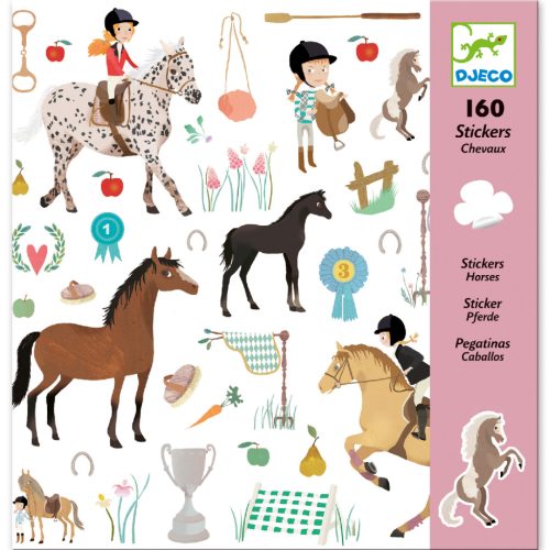 Ló és lovasa 160 db-os matrica gyűjtemény  - Horses - Djeco