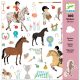 Ló és lovasa 160 db-os matrica gyűjtemény  - Horses - Djeco