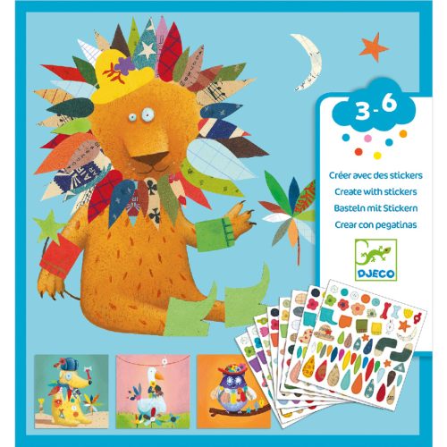 Állatos matricás képkészítő - Create with Create animals - Djeco