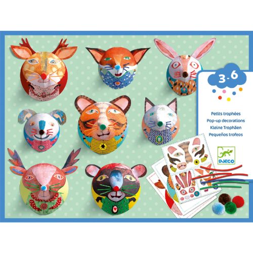 Trófea készítés - Papírszobor 3D - Pop up decoration - Portrait gallery - Djeco