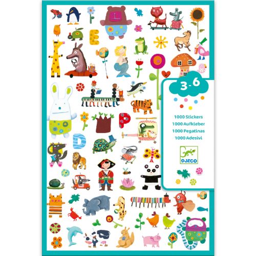 Matrica gyűjtemény 1000 db-os - 1000 stickers for little ones - Djeco
