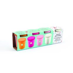   Gyurma 4 tégely - Édes színek - 4 tubs of play dough, Sweet - Djeco