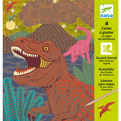 Dinoszauruszok - Képalkotás karc technikával - When dinosaurs reigned - Djeco