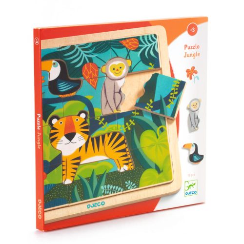 Dzsungelben - Fa puzzle 12 db-os - Puzzle Jungle - Djeco