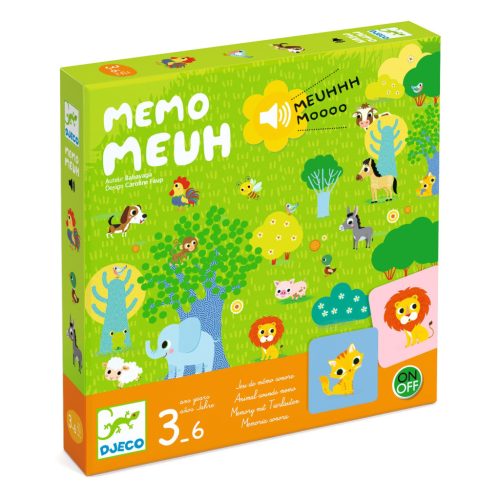 Állati memória hangokkal - Memória játék - Memo Meuh - Djeco
