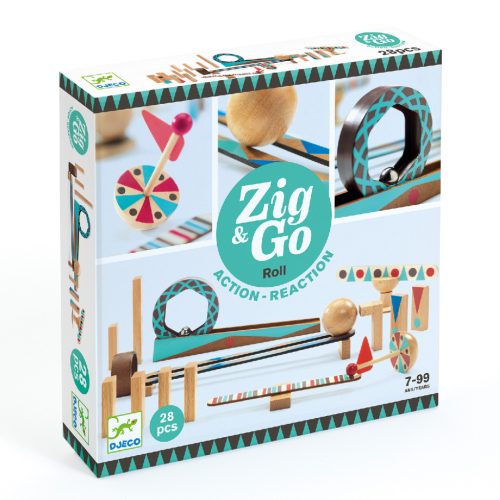 Gurul és borul - Dominós golyópálya 28 db-os - Zig & Go - 28 pcs - Djeco