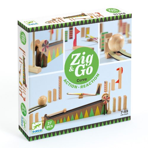 Gurul és borul - Dominós golyópálya 27 db-os - Zig & Go - 27 pcs - Djeco