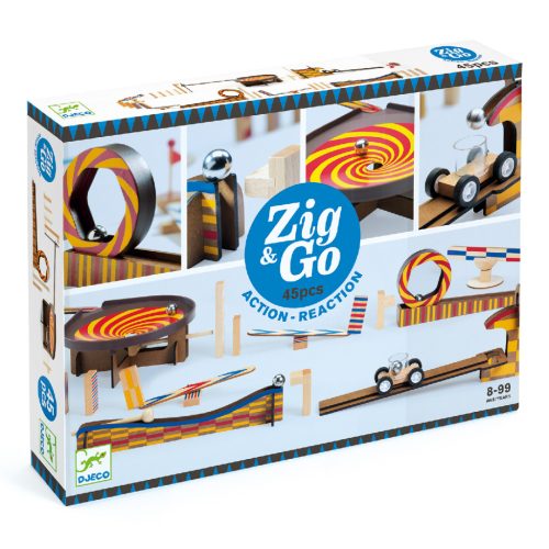 Gurul és borul - Dominós golyópálya 45 db-os - Zig & Go - 45 pcs - Djeco