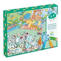   Állatok a világ körül - Kreatív színező zsírkrétával - A world to create, animals - Djeco