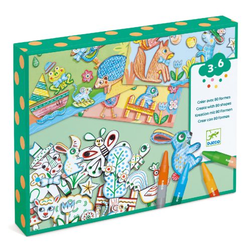 Állatok a világ körül - Kreatív színező zsírkrétával - A world to create, animals - Djeco