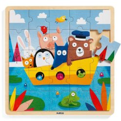   Hajózás Mackóval - Fa puzzle 25 db - Puzzlo Boat - DJ01816