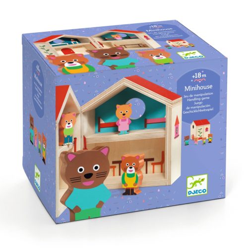 Cica család mini házban - szerepjáték - Minihouse - Djeco - DJ06385