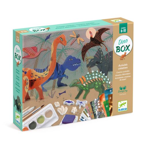 Dinóvilág kreatív boksz - 6 in 1-  3D kreatív szett - The world of dinosaurs - Djeco - DJ09331