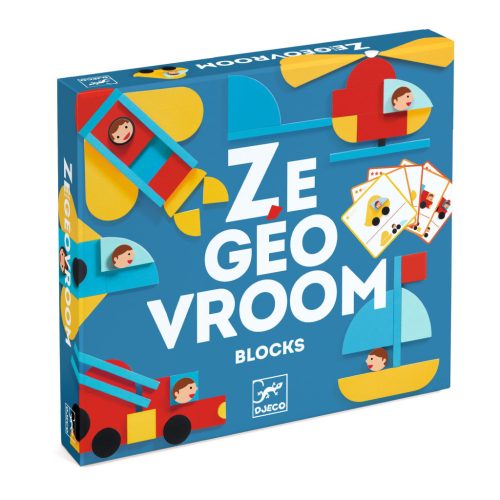 Geometriai Építő - Fa építőjáték - Ze Geo Vroum - DJ06436