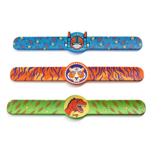 Csattanós karkötő 3 fiús változatban - Dínó, tigris, szuperhős - Winding bracelets - Djeco- DD03456