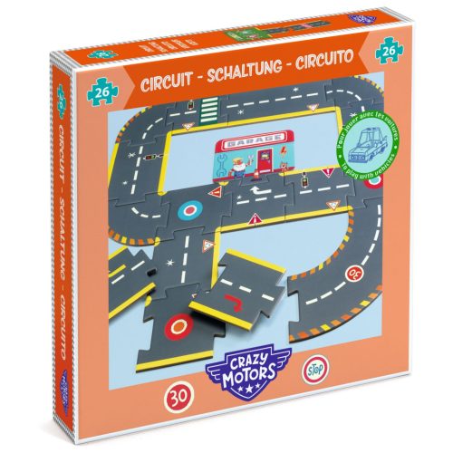 Városi furika - Óriás puzzle 26 db-os - City circuit - Giant puzzle - Djeco- DJ05498