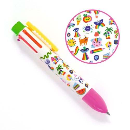 6 színű golyóstoll - Fluoreszkáló színek - Rainbow pen Sarah - DD03746