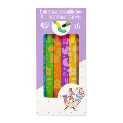   Varázs filctoll  - 6 db színváltó -  Multicolored magic markers - DD03811