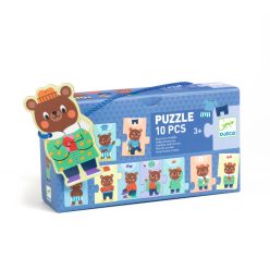  Maci öltözködik - Sorozat puzzle -10db-os Teddy dresses up - DJ08274