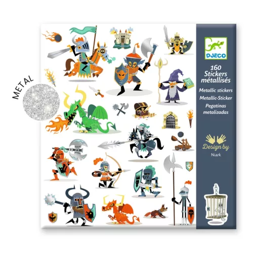 Bátor lovagok - Matrica gyüjtemény 160db metálos - Knights - DJ08886