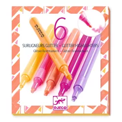  Grapefruit csillám - Szövegkiemelő készlet 6 db - Set of 6 glitter highlighters, Grapefruit - DJ09534