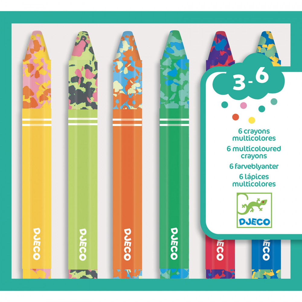 Többszínű viasz kréta - Kreatív - 6 multicoloured flower crayons - DJ09006